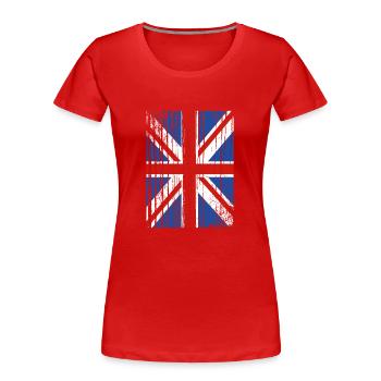 England Englisch - Frauen Premium Bio T-Shirt - Rot - Vorne - Mia (176cm)