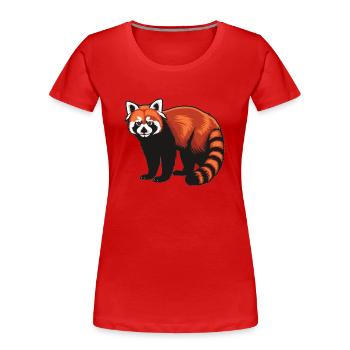 Panda roux Petits pandas Petit panda roux - T-shirt bio Premium Femme - rouge - Devant - Mia (176cm)