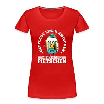 Gepflegt einen zwischen die Kiemen peitschen - Frauen Premium Bio T-Shirt - Rot - Vorne - Mia (176cm)