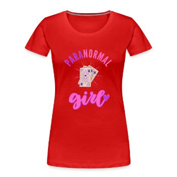 Paranormal Girl Ghost Hunter Investigation - Women's Premium Organic T-Shirt - red - Front - Mia (176cm)