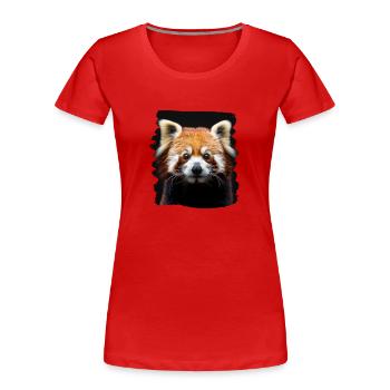 Panda roux Petits pandas Petit panda roux - T-shirt bio Premium Femme - rouge - Devant - Mia (176cm)