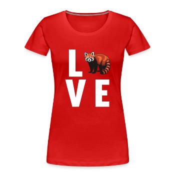 Panda roux Petits pandas Petit panda roux - T-shirt bio Premium Femme - rouge - Devant - Mia (176cm)