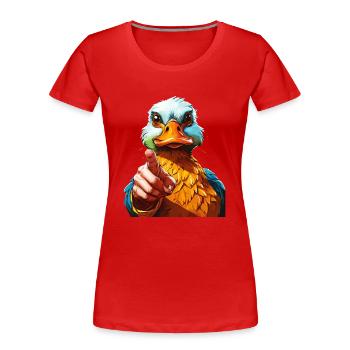 CANARD - T-shirt bio Premium Femme - rouge - Devant - Mia (176cm)