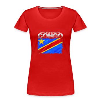 Kongo - Frauen Premium Bio T-Shirt - Rot - Vorne - Mia (176cm)