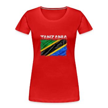 Tansania - Frauen Premium Bio T-Shirt - Rot - Vorne - Mia (176cm)