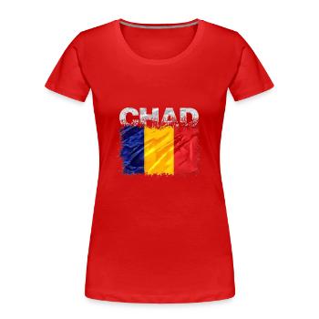 Tschad - Frauen Premium Bio T-Shirt - Rot - Vorne - Mia (176cm)