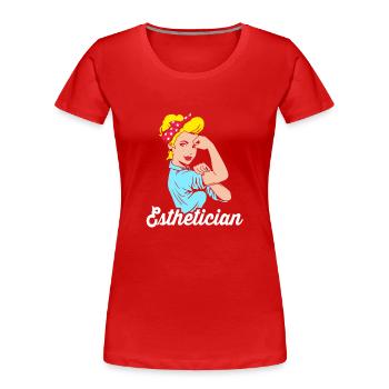 Kosmetikerin - Frauen Premium Bio T-Shirt - Rot - Vorne - Mia (176cm)