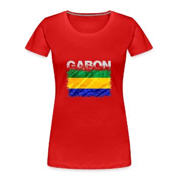 Gabon - T-shirt bio Premium Femme - rouge - Devant - Mia (176cm)