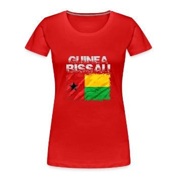 Guinée-Bissau - T-shirt bio Premium Femme - rouge - Devant - Mia (176cm)