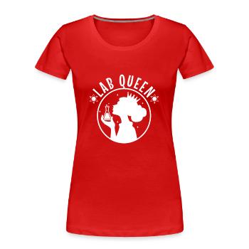 Lab Queen - Frauen Premium Bio T-Shirt - Rot - Vorne - Mia (176cm)