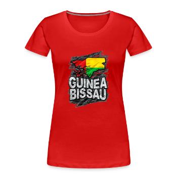 Guinée-Bissau - T-shirt bio Premium Femme - rouge - Devant - Mia (176cm)