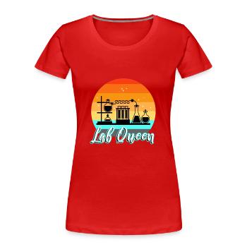 Lab Queen - Frauen Premium Bio T-Shirt - Rot - Vorne - Mia (176cm)