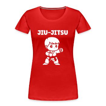 Jiu Jitsu - Frauen Premium Bio T-Shirt - Rot - Vorne - Mia (176cm)