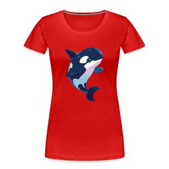 Orcas Orca - Frauen Premium Bio T-Shirt - Rot - Vorne - Mia (176cm)