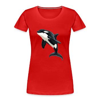 Orcas Orca - Frauen Premium Bio T-Shirt - Rot - Vorne - Mia (176cm)
