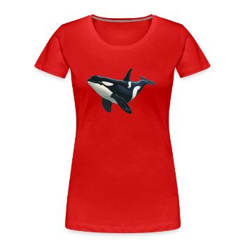 Orcas Orca - Frauen Premium Bio T-Shirt - Rot - Vorne - Mia (176cm)