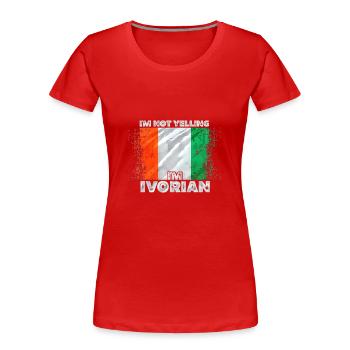Côte d’Ivoire - T-shirt bio Premium Femme - rouge - Devant - Mia (176cm)