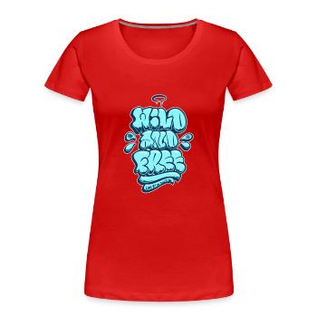 Wild and free Asik Graffiti Throwup Simple Style - Frauen Premium Bio T-Shirt - Rot - Vorne - Mia (176cm)