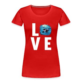 Orcas Orca - Frauen Premium Bio T-Shirt - Rot - Vorne - Mia (176cm)