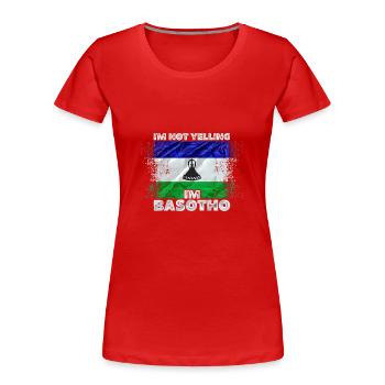 Lesotho - T-shirt bio Premium Femme - rouge - Devant - Mia (176cm)