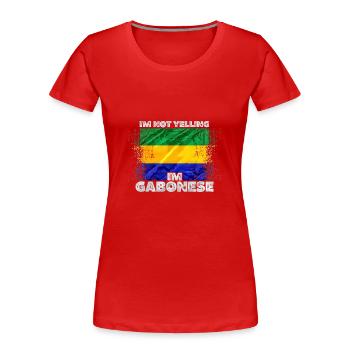 Gabon - T-shirt bio Premium Femme - rouge - Devant - Mia (176cm)