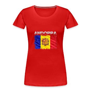 Andorre - T-shirt bio Premium Femme - rouge - Devant - Mia (176cm)