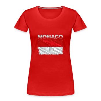 Monaco - T-shirt bio Premium Femme - rouge - Devant - Mia (176cm)