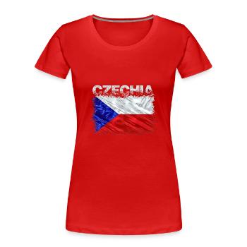 Tchéquie - T-shirt bio Premium Femme - rouge - Devant - Mia (176cm)