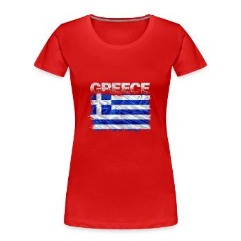 Grèce - T-shirt bio Premium Femme - rouge - Devant - Mia (176cm)