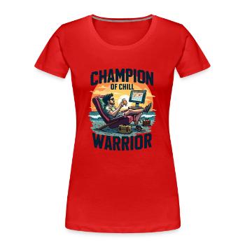 CHAMPION VON CHILL WARRIOR - Frauen Premium Bio T-Shirt - Rot - Vorne - Mia (176cm)