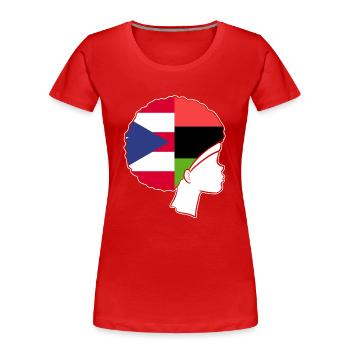 Afro Latina - Frauen Premium Bio T-Shirt - Rot - Vorne - Mia (176cm)