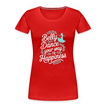 Mouvements rythmiques en danse orientale : - T-shirt bio Premium Femme - rouge - Devant - Mia (176cm)