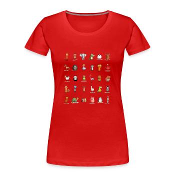 Tierische Charakter Parade - Frauen Premium Bio T-Shirt - Rot - Vorne - Mia (176cm)