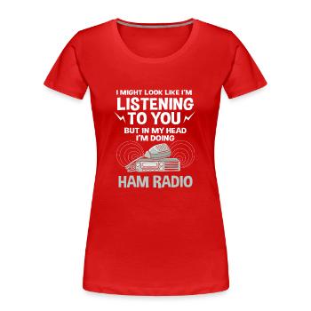 Amateur Radio Radio - T-shirt bio Premium Femme - rouge - Devant - Mia (176cm)