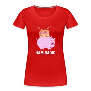 Amateur Radio Radio - T-shirt bio Premium Femme - rouge - Devant - Mia (176cm)