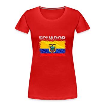 Ecuador - Frauen Premium Bio T-Shirt - Rot - Vorne - Mia (176cm)