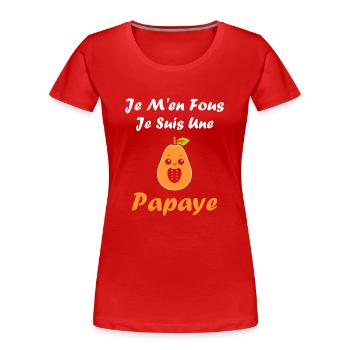 papaye - T-shirt bio Premium Femme - rouge - Devant - Mia (176cm)