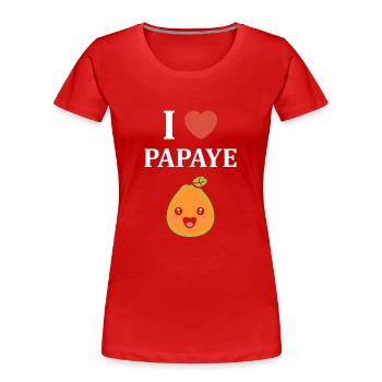 Papaye - T-shirt bio Premium Femme - rouge - Devant - Mia (176cm)