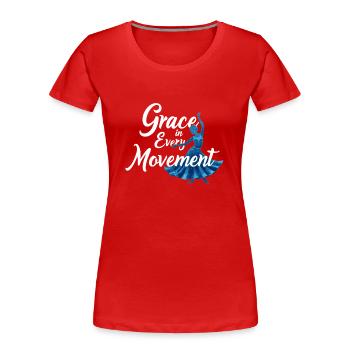 Mouvements rythmiques en danse orientale : - T-shirt bio Premium Femme - rouge - Devant - Mia (176cm)