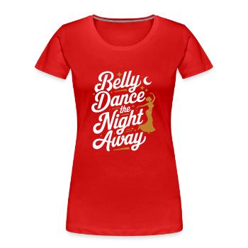 Mouvements rythmiques en danse orientale : - T-shirt bio Premium Femme - rouge - Devant - Mia (176cm)