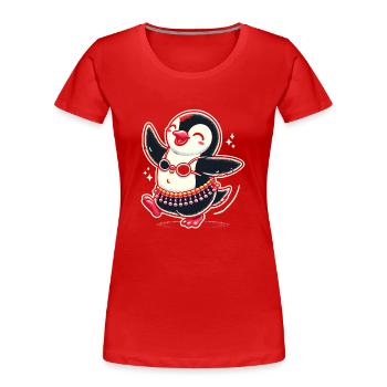Mouvements rythmiques en danse orientale : - T-shirt bio Premium Femme - rouge - Devant - Mia (176cm)