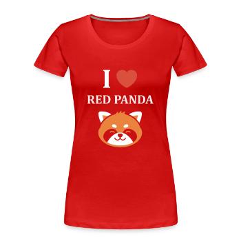 Panda roux - T-shirt bio Premium Femme - rouge - Devant - Mia (176cm)