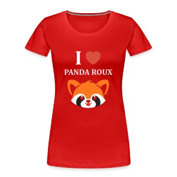 Panda roux - T-shirt bio Premium Femme - rouge - Devant - Mia (176cm)