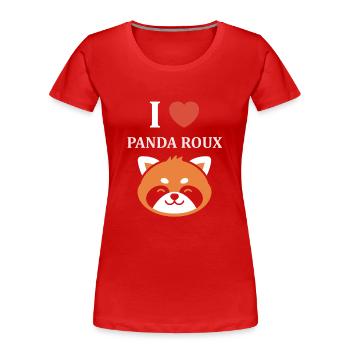 Panda roux - T-shirt bio Premium Femme - rouge - Devant - Mia (176cm)