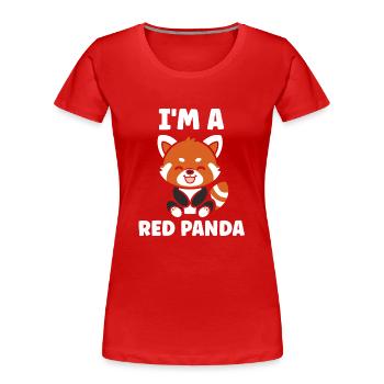 Panda roux - T-shirt bio Premium Femme - rouge - Devant - Mia (176cm)
