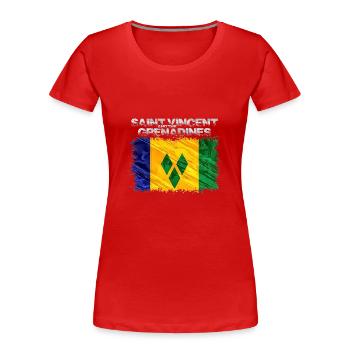 St. Vincent und die Grenadinen - Frauen Premium Bio T-Shirt - Rot - Vorne - Mia (176cm)