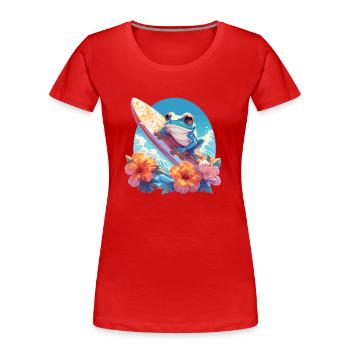 Tree Frog Laubfrösche Laubfrosch - Frauen Premium Bio T-Shirt - Rot - Vorne - Mia (176cm)