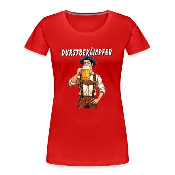 HOMME BIÈRE DÉSALTÉRANT - T-shirt bio Premium Femme - rouge - Devant - Mia (176cm)