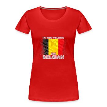 Belgien - Frauen Premium Bio T-Shirt - Rot - Vorne - Mia (176cm)