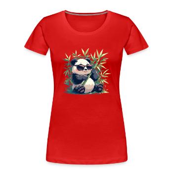 Pandas Panda - Women's Premium Organic T-Shirt - red - Front - Mia (176cm)